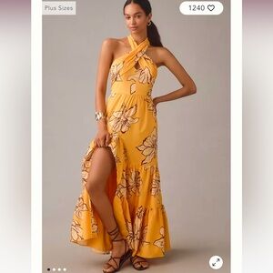 NWT Anthropologie Hutch Floral Halter Maxi Dress